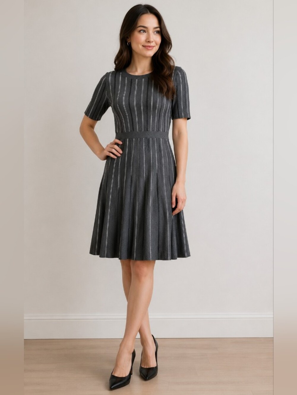 Banana Republic Y2K Pinstriped Pleated Sweater Dress-Size: XS but will fit Small